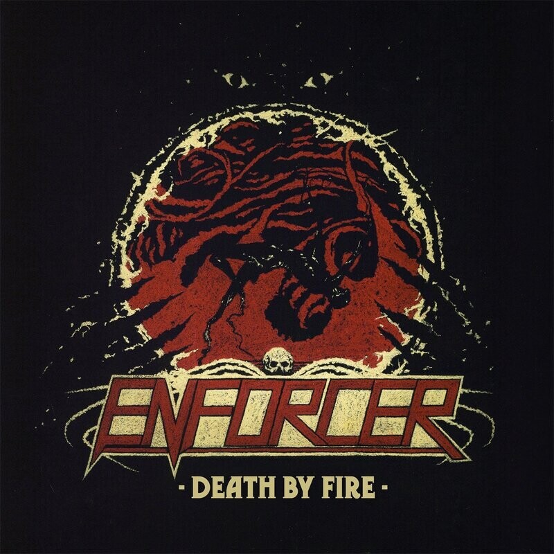 Enforcer - Death By Fire (Clear with Red &amp; Black Splatter Vinyl) (2013) (Ligero maaltrato punta superior derecha)