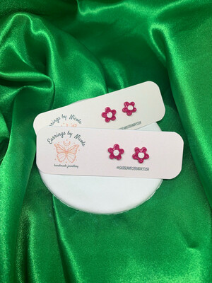 Pink Daisy Studs