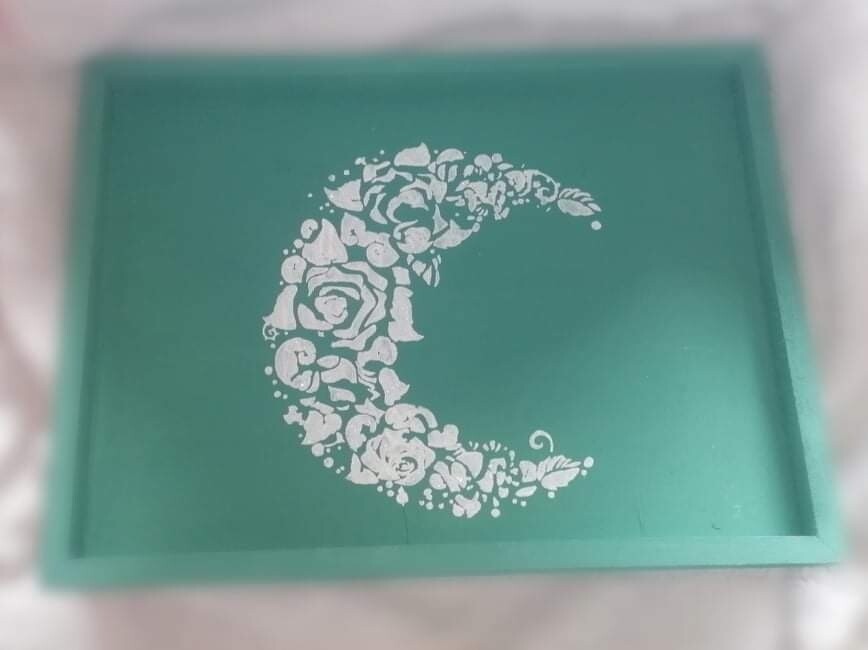 Blue Crescent Moon Altar Tray