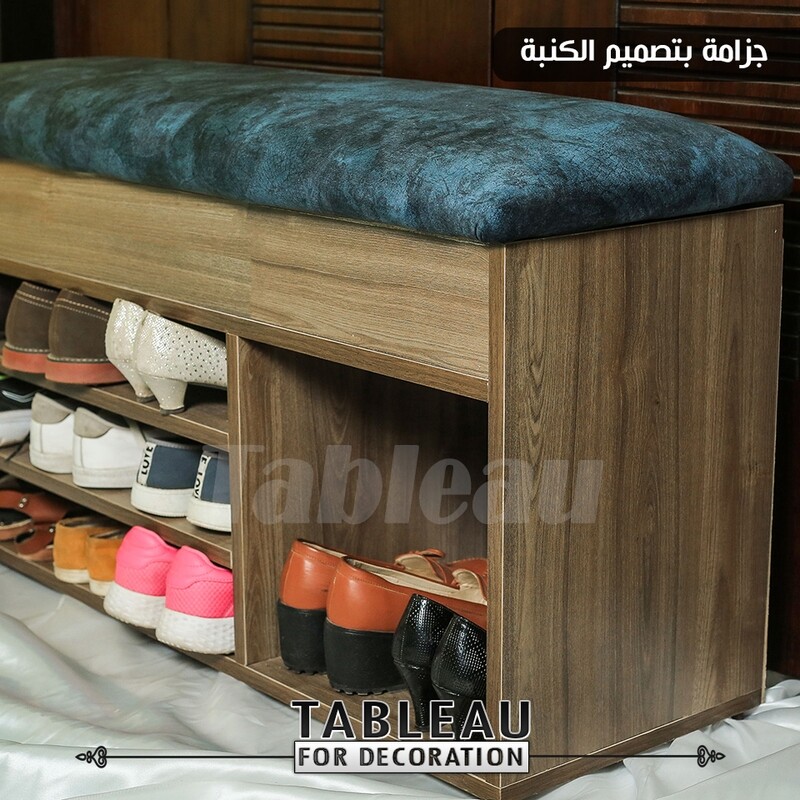 Banquette shoe storage