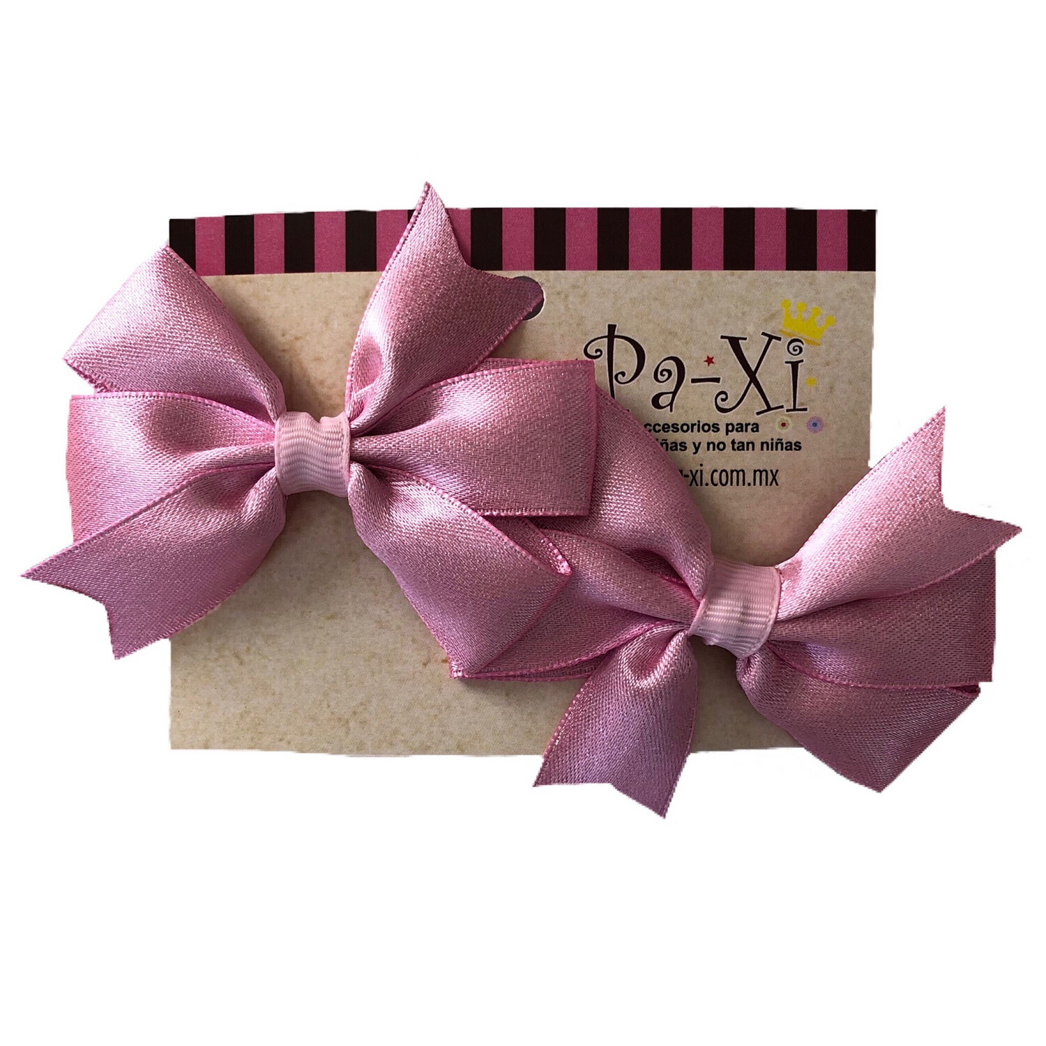 Par de Moñitos Rehilete Glitter Rosa
