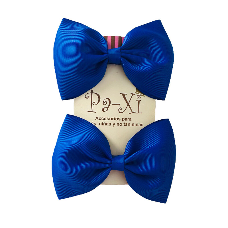 Par de Moños Básicos Azul Rey