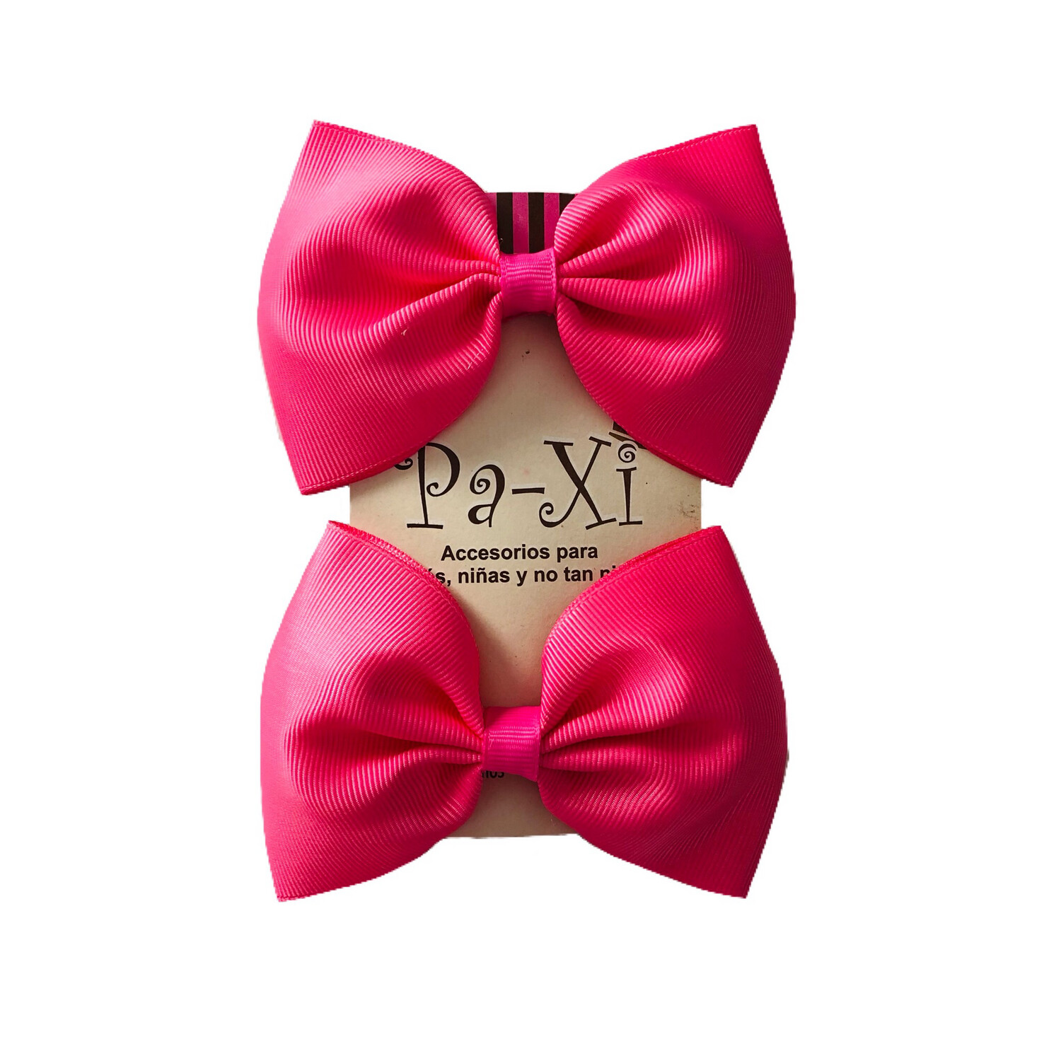 Par de Moños Básicos Hot Pink