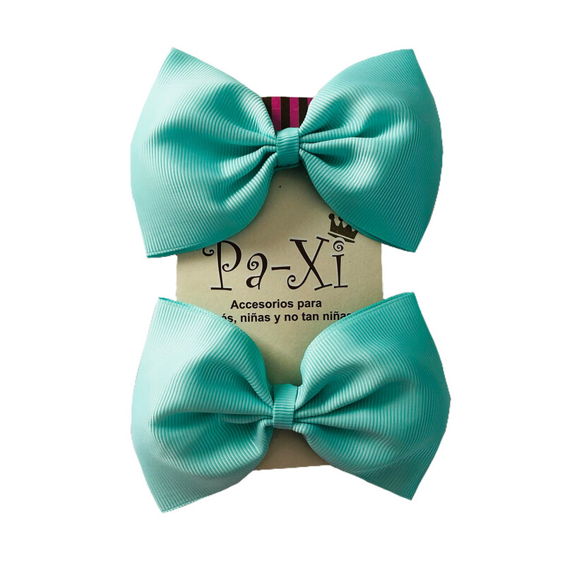 Par de Moños Básicos Menta