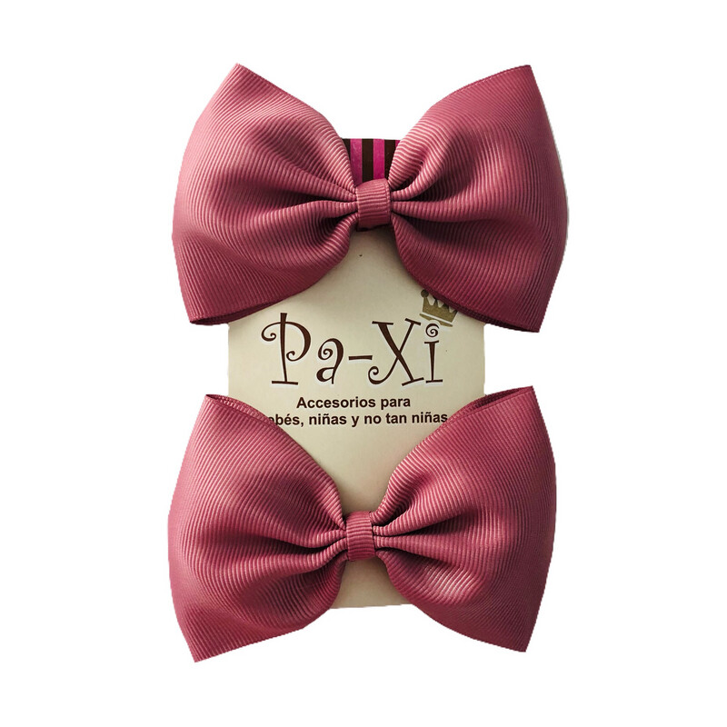 Par de Moños Básicos Rosa Viejo