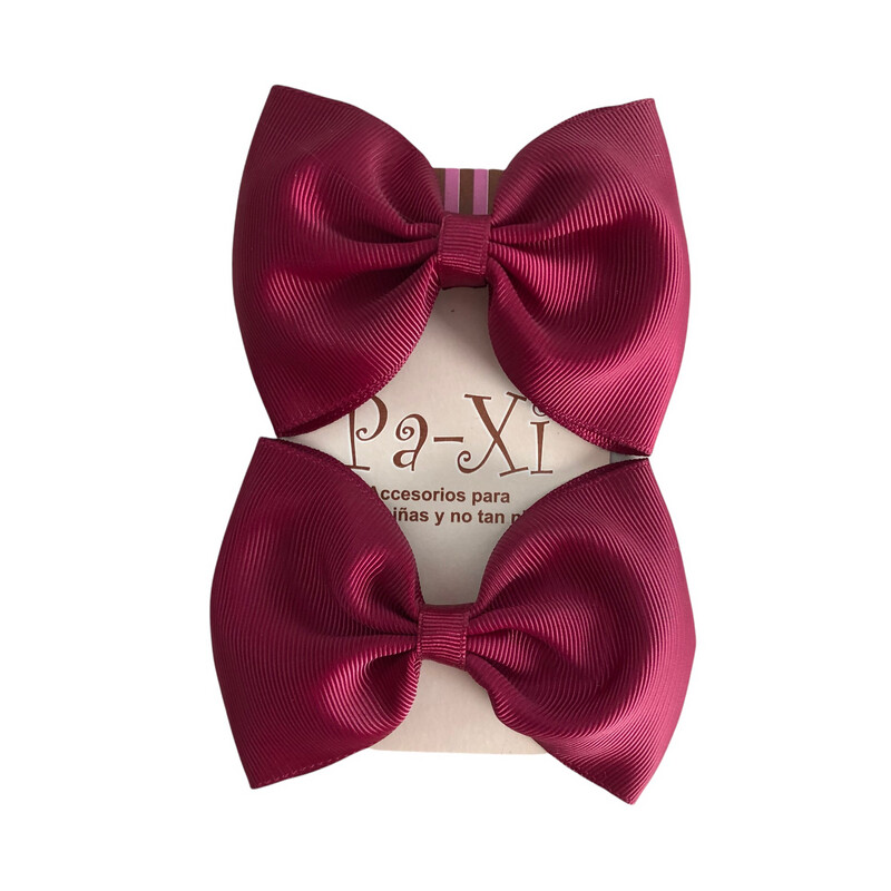 Par de Moños Básicos Vino
