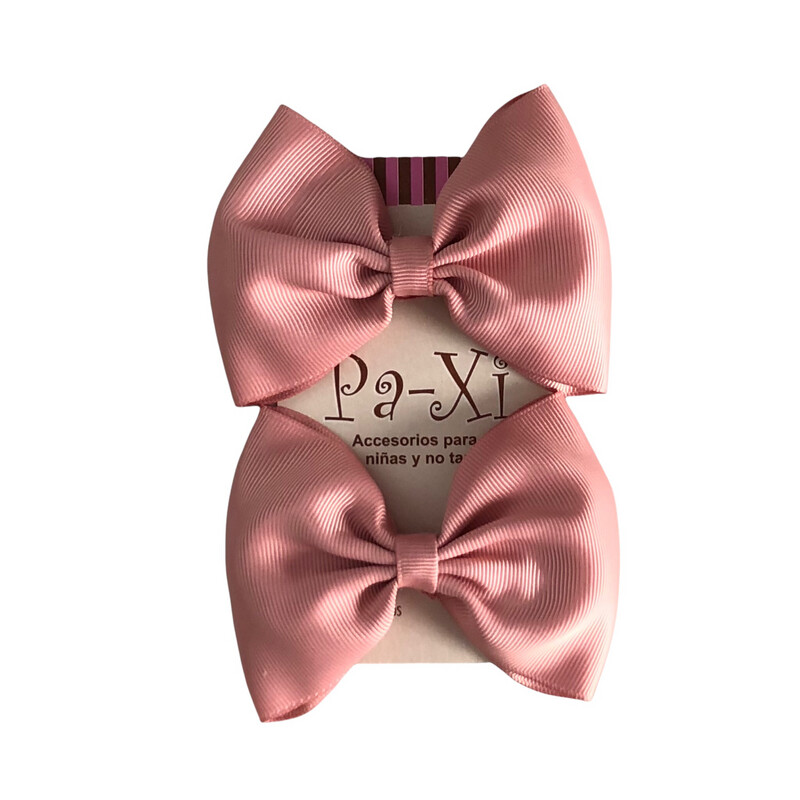 Par de Moños Básicos Palo de Rosa