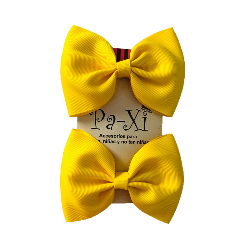 Par de Moños Básicos Amarillo