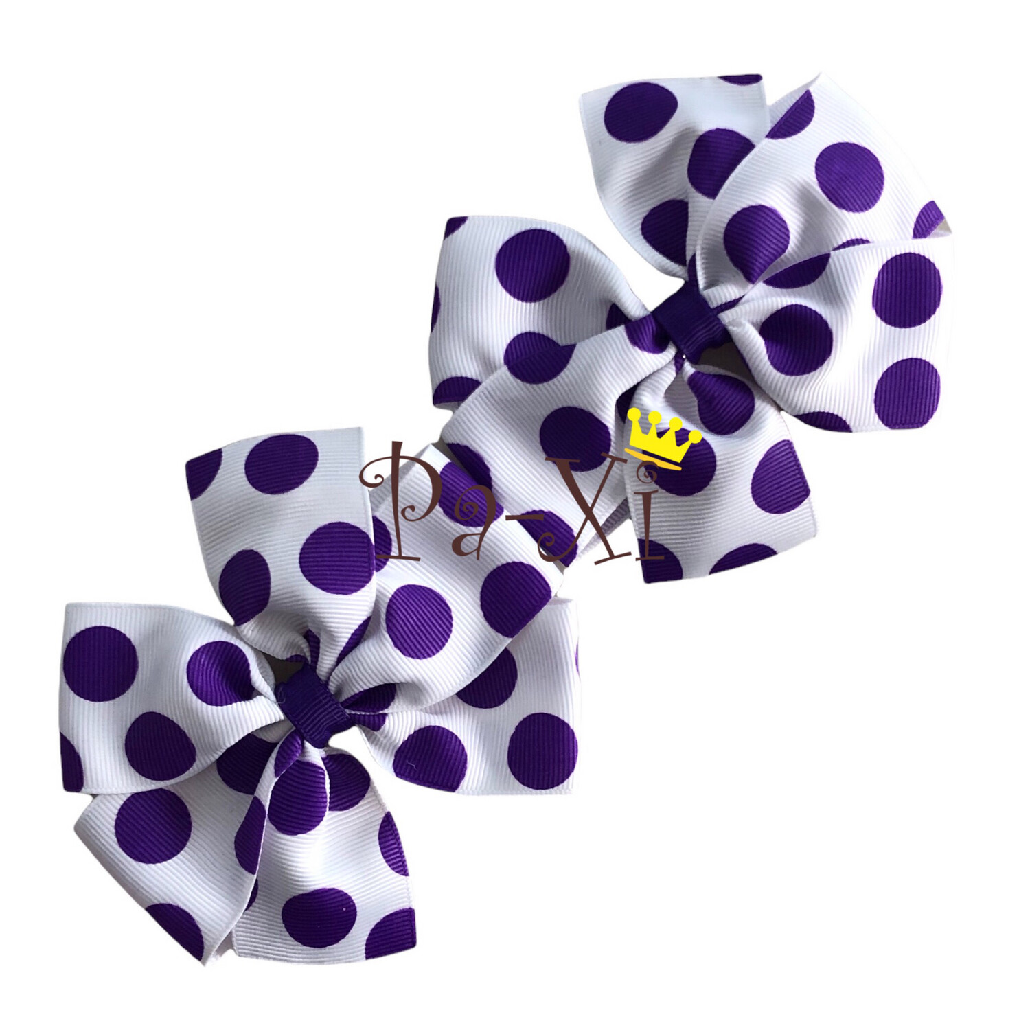 Par de Moños Rehilete G Blancos BD Morado