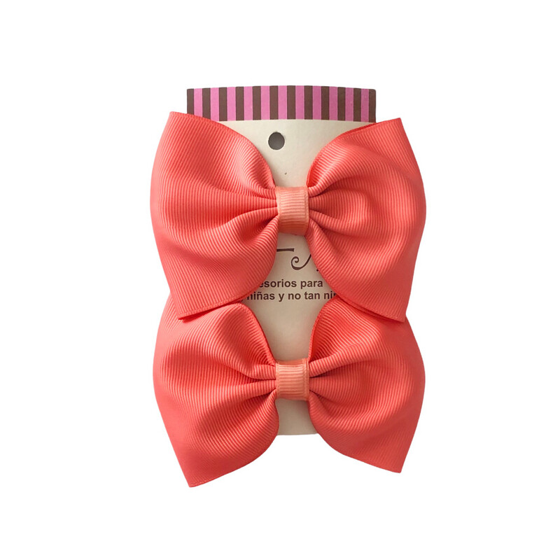 Par de Moños Básicos Coral