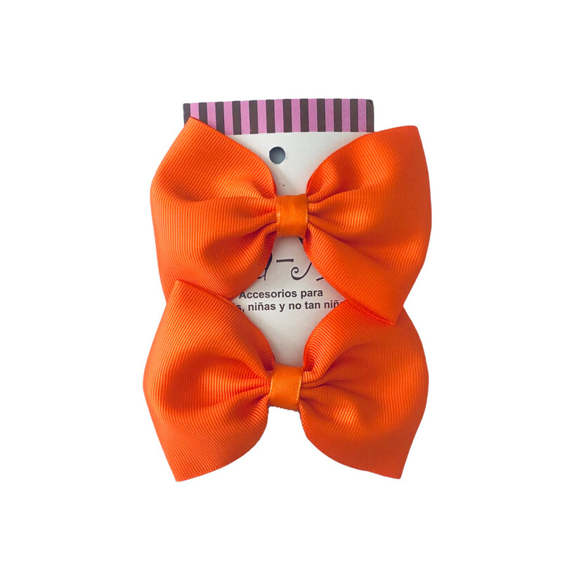 Par de Moños Básicos Naranja