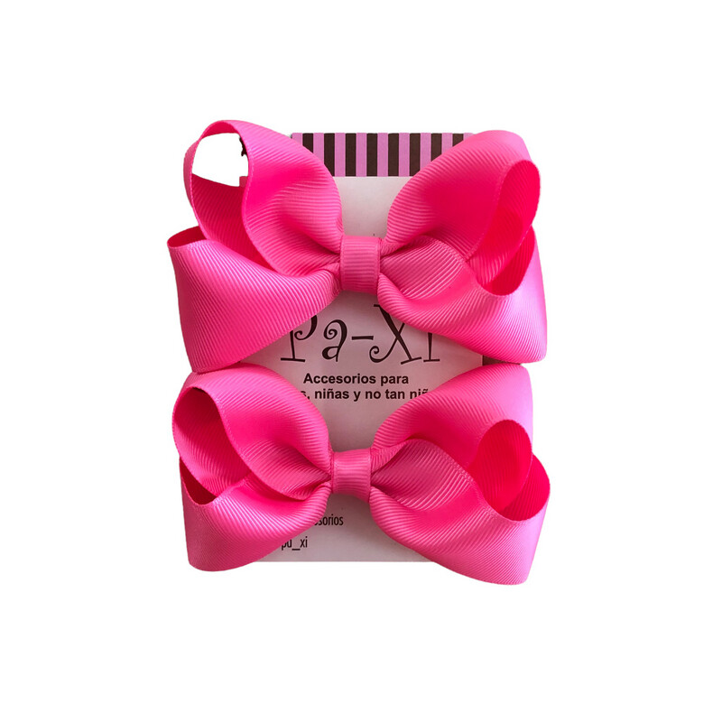 Par de Moños Boutique M Hot Pink 