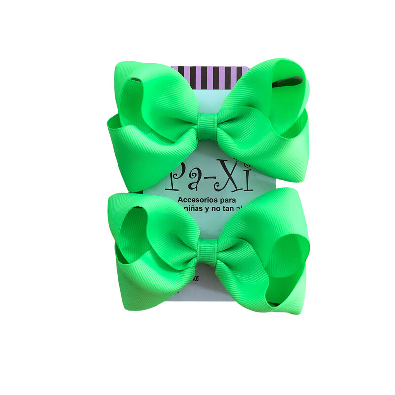 Par de Moños Boutique M Verde Neon