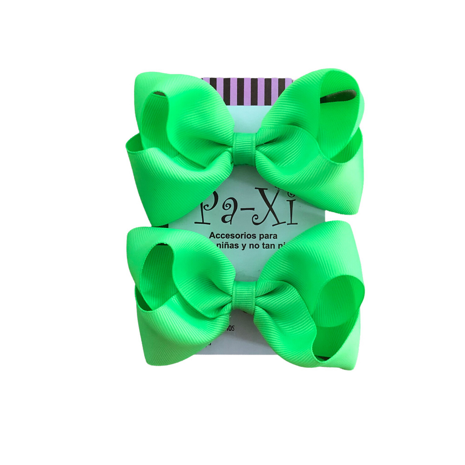 Par de Moños Boutique M Verde Neon