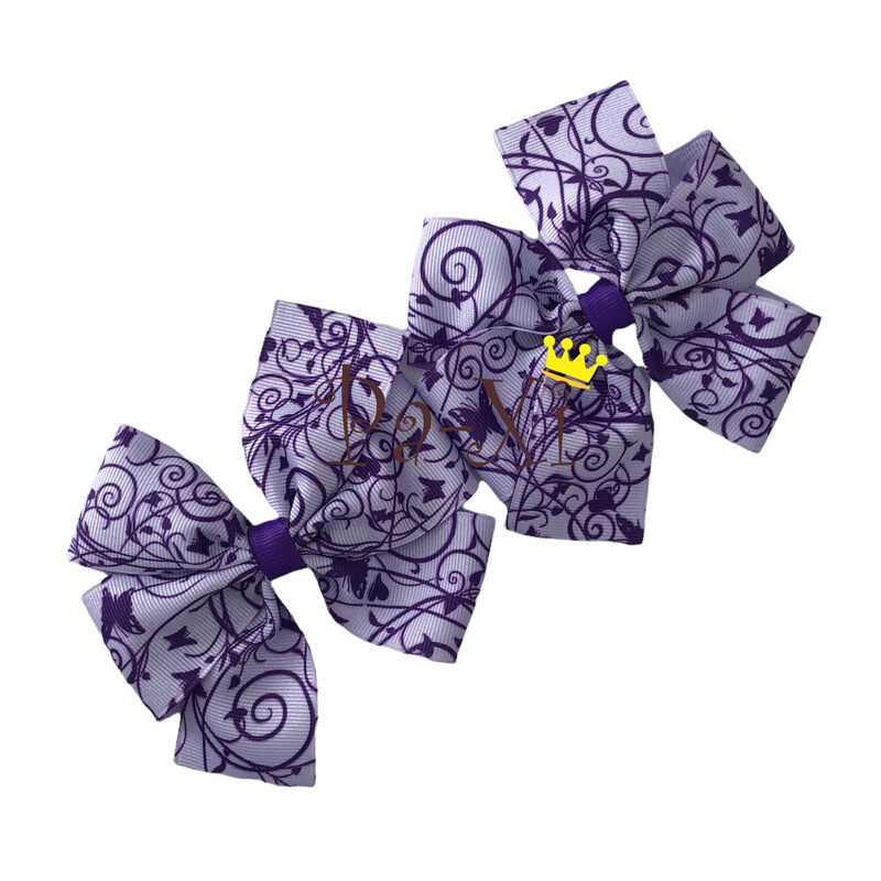 Par de Moños Rehilete G Mariposas Morado