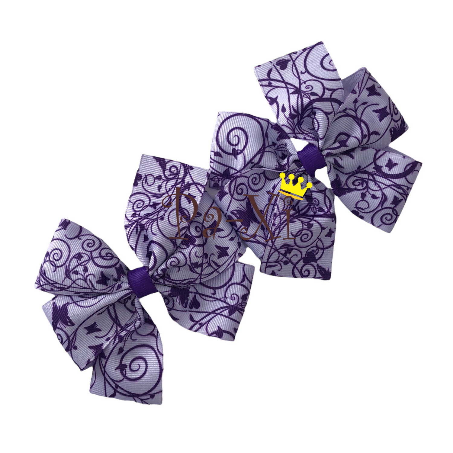 Par de Moños Rehilete G Mariposas Morado