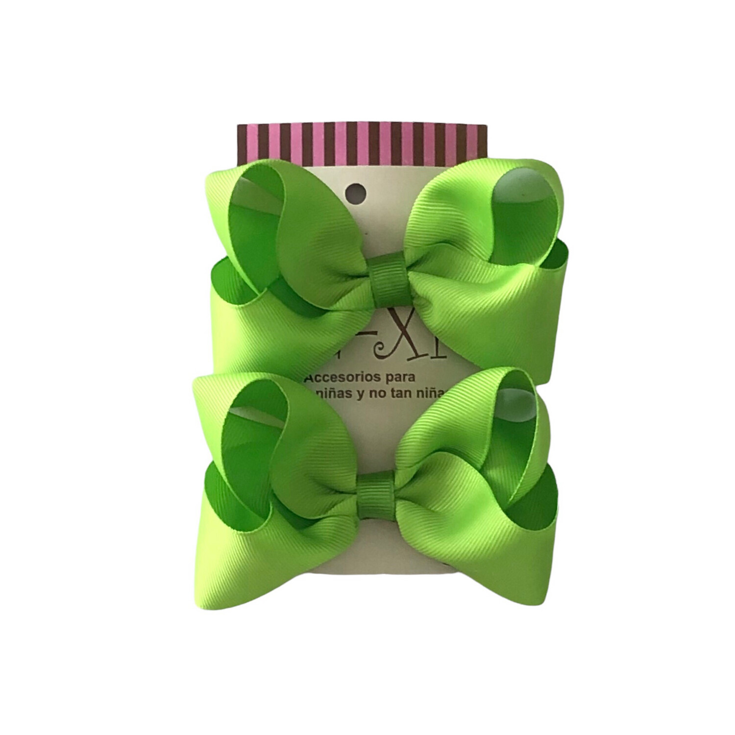 Par de Moños Boutique M Verde Manzana