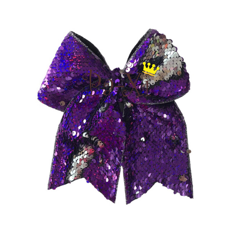 MaxiLazo Lentejuelas Reversibles Morado/Plata