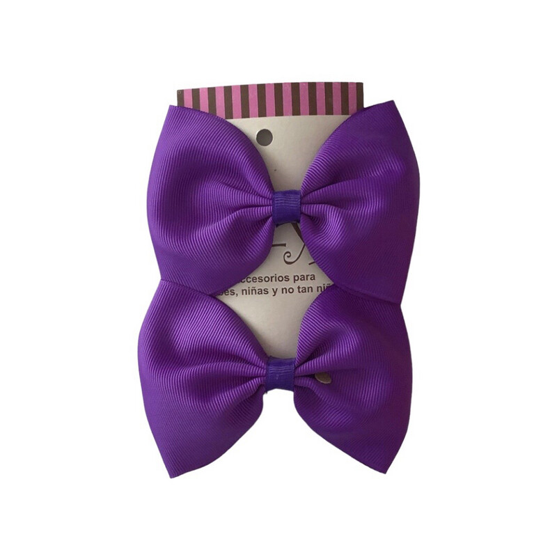 Par de Moños Básicos Morado