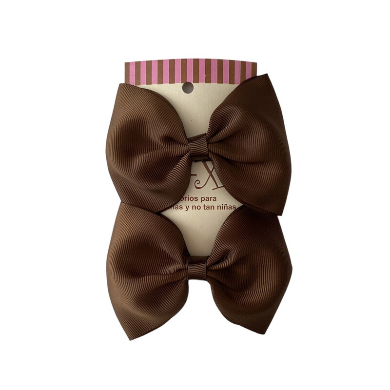 Par de Moños Básicos Café