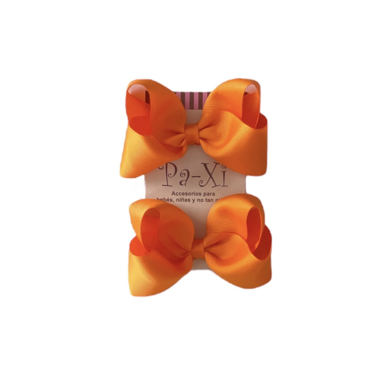 Par de Moños Boutique M Naranja Claro