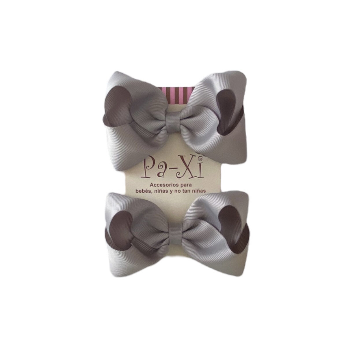 Par de Moños Boutique M Gris