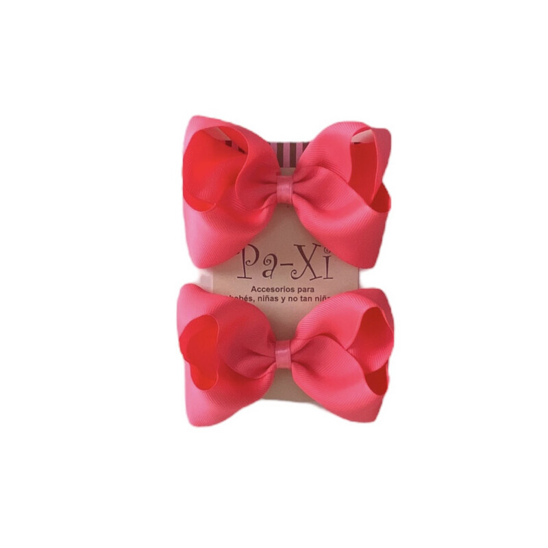 Par de Moños Boutique M Rosa Neon