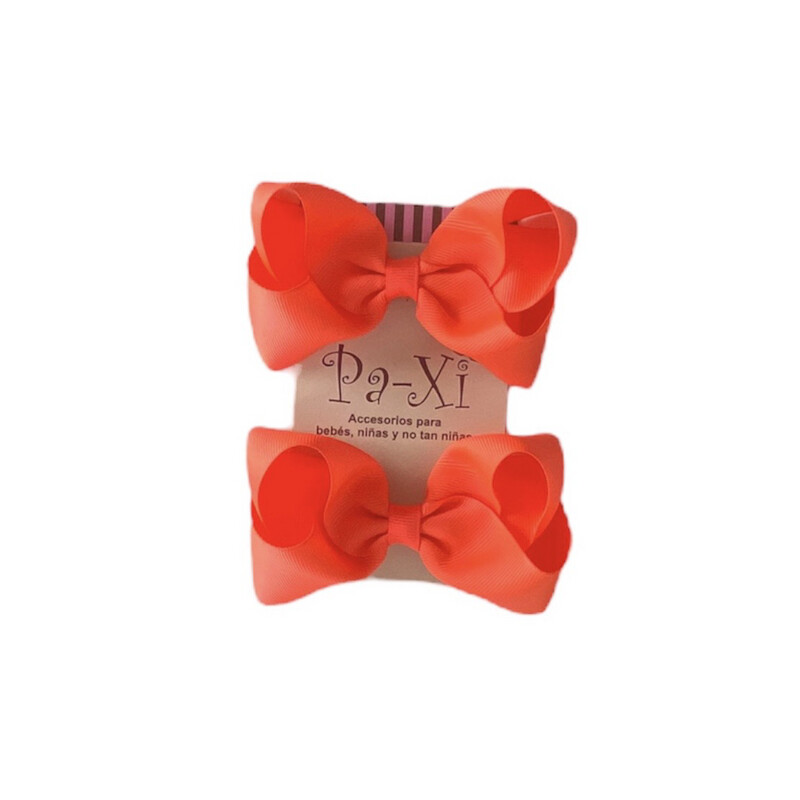 Par de Moños Boutique M Naranja Neon