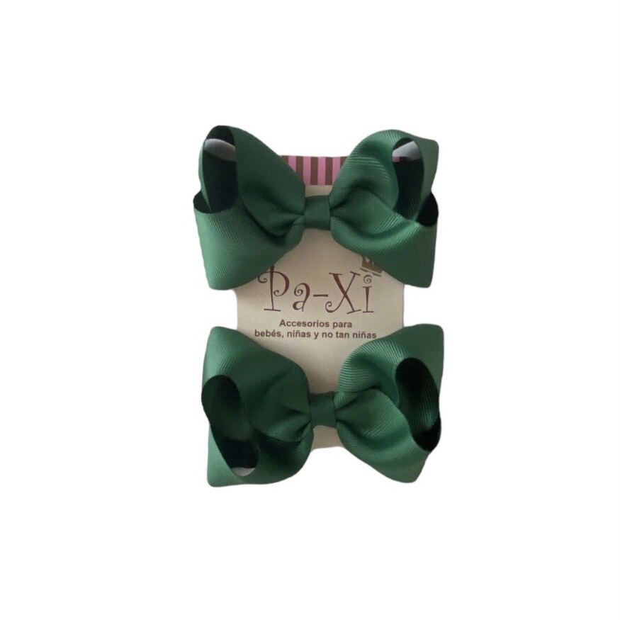 Par de Moños Boutique M Verde Oscuro