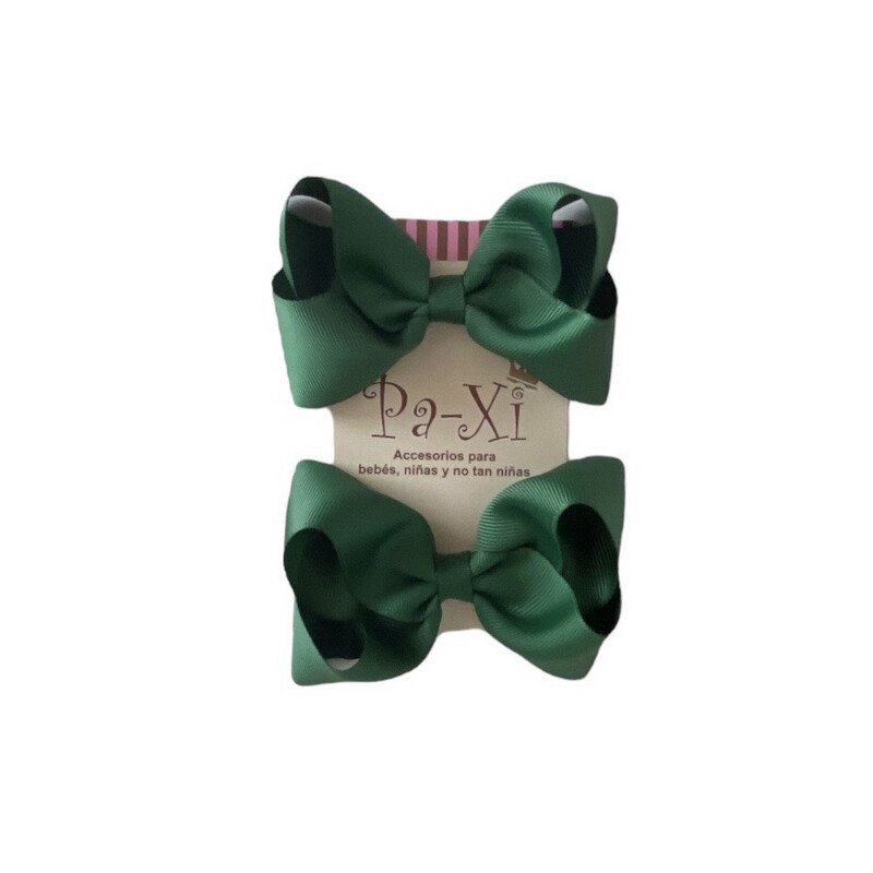 Par de Moños Boutique M Verde Oscuro