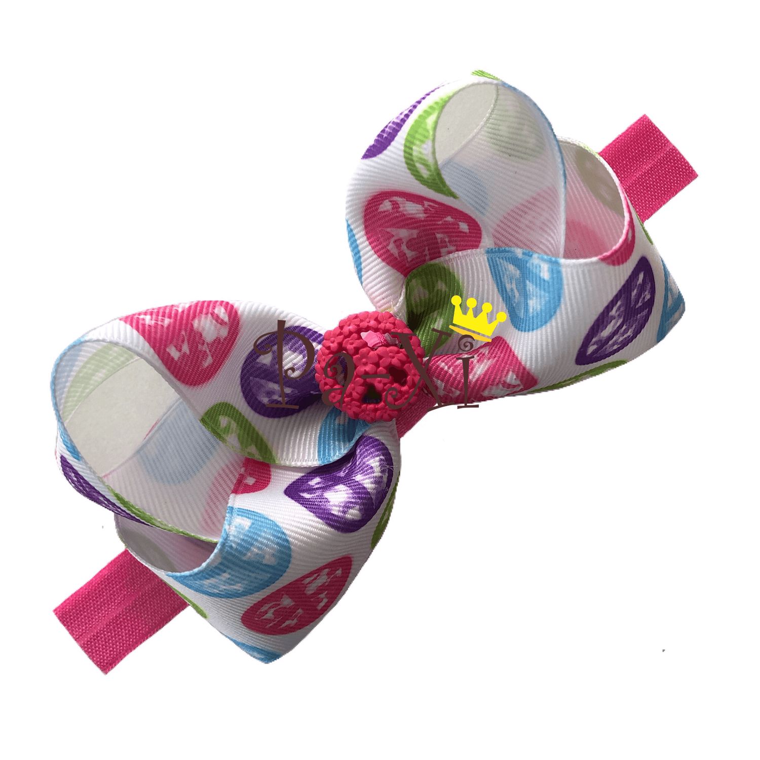 Bandita con Moño Estampado y Centro, Modelo: Amor y Paz