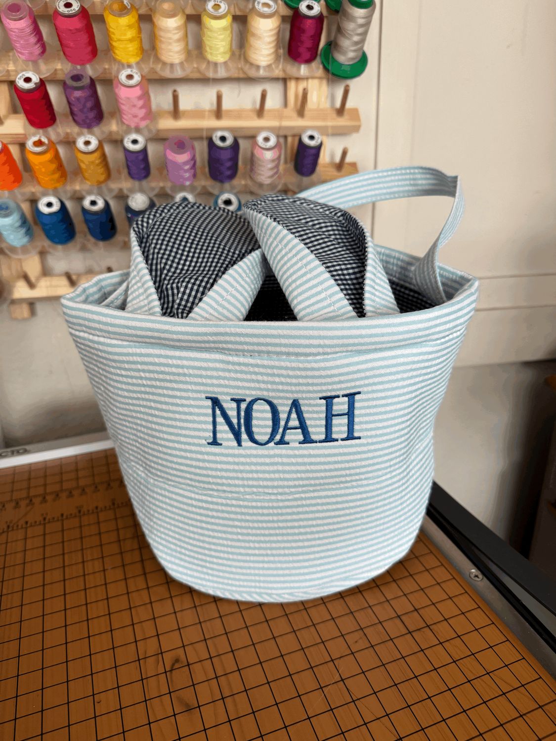 Personalized SeerSucker Easter Basket