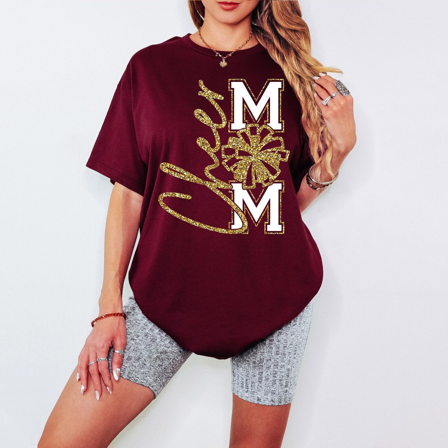 Cheer Mom Glitter Tee