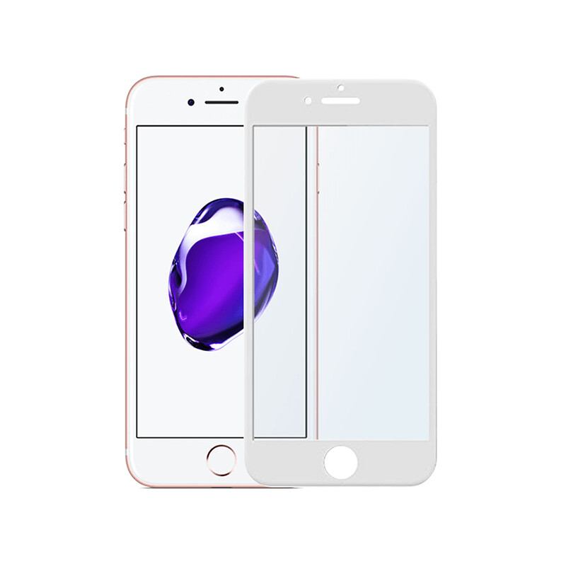 Tempered Glass Apple iPhone 7 / 8 Wit Screenprotector Full