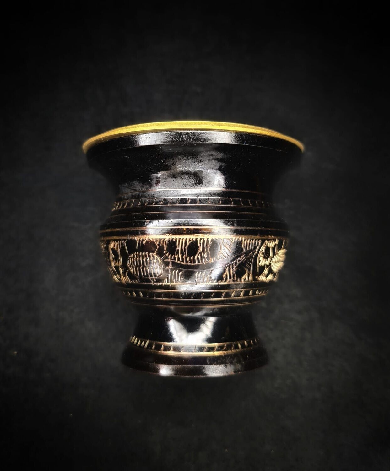Räucherschale "Schwarz-gold"- Antik