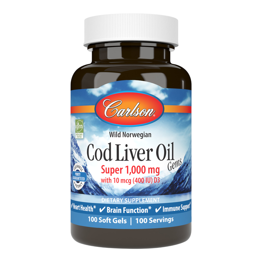 Cod Liver Oil Gems™, Super 1,000 mg