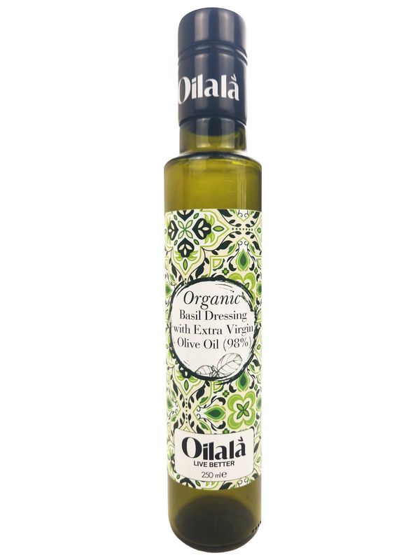 Basil Flavored Organic Extra Virgin Olive Oil 250ml / زيت زيتون بكر ممتاز عضوي بنكهة الريحان 250 مل
