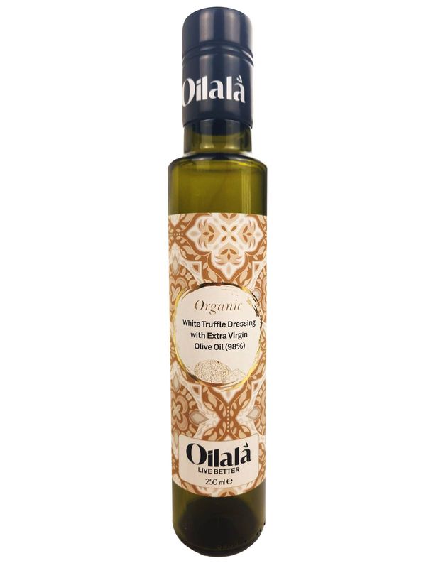 White Truffle Flavored Organic Extra Virgin Olive Oil 250ml / زيت زيتون بكر ممتاز عضوي بنكهة الكمأة البيضاء 250 مل