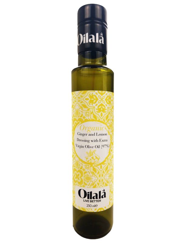 Ginger and Lemon Flavored Organic Extra Virgin Olive Oil 250ml / زيت زيتون بكر ممتاز عضوي بنكهة الزنجبيل والليمون 250 مل
