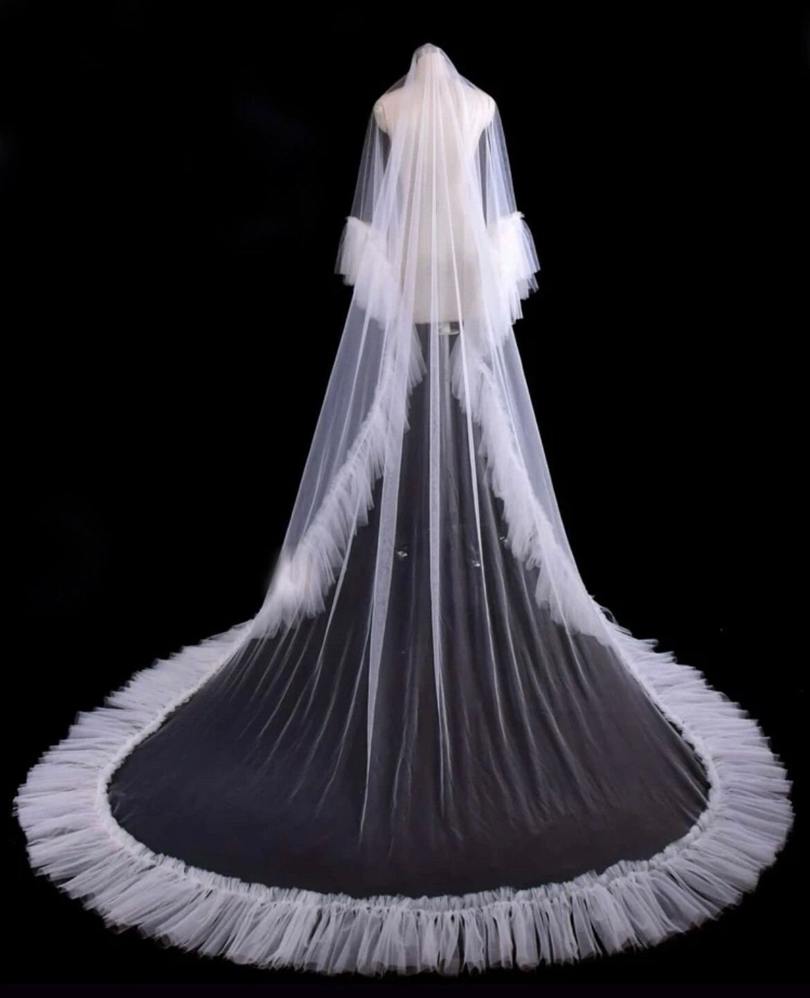 Ruffle Trim Veil