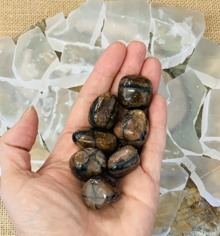 Chiastolite (Andalusite), Tumbled