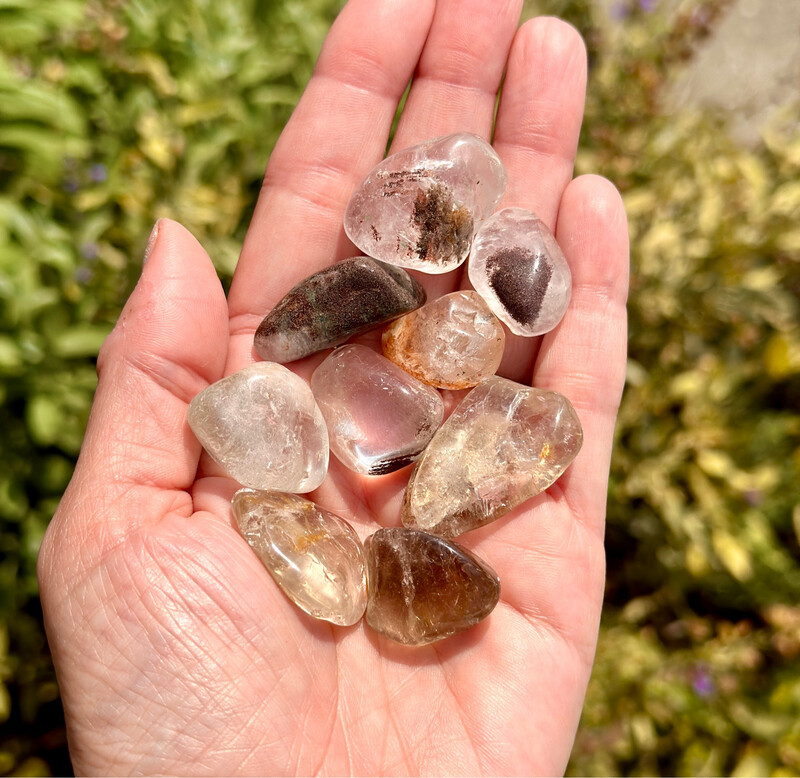Quartz, Inclusion, Tumbled (Garden Quartz/Lodolite)