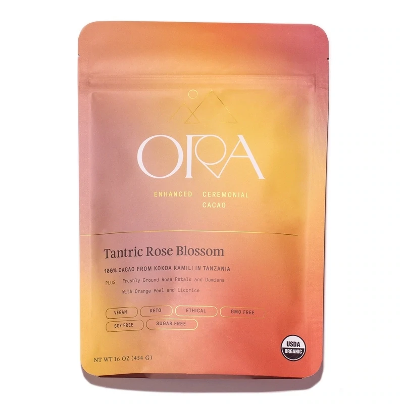 Tantric Rose Blossom Infused Cacao, Organic