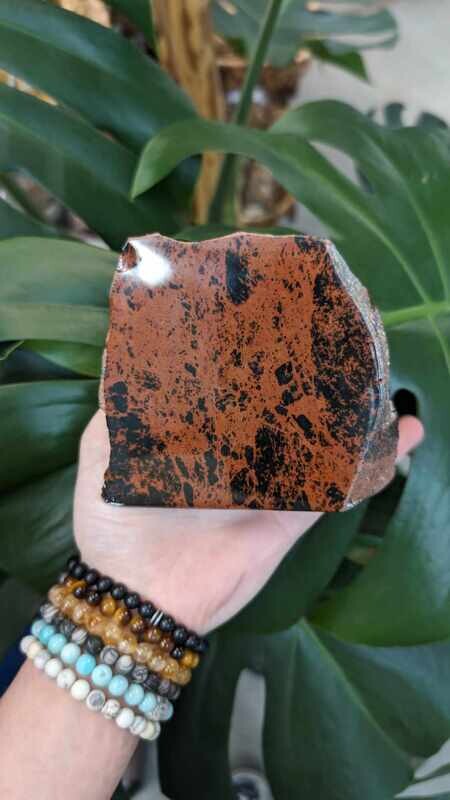 Obsidian, Mahogany, Half-Polished