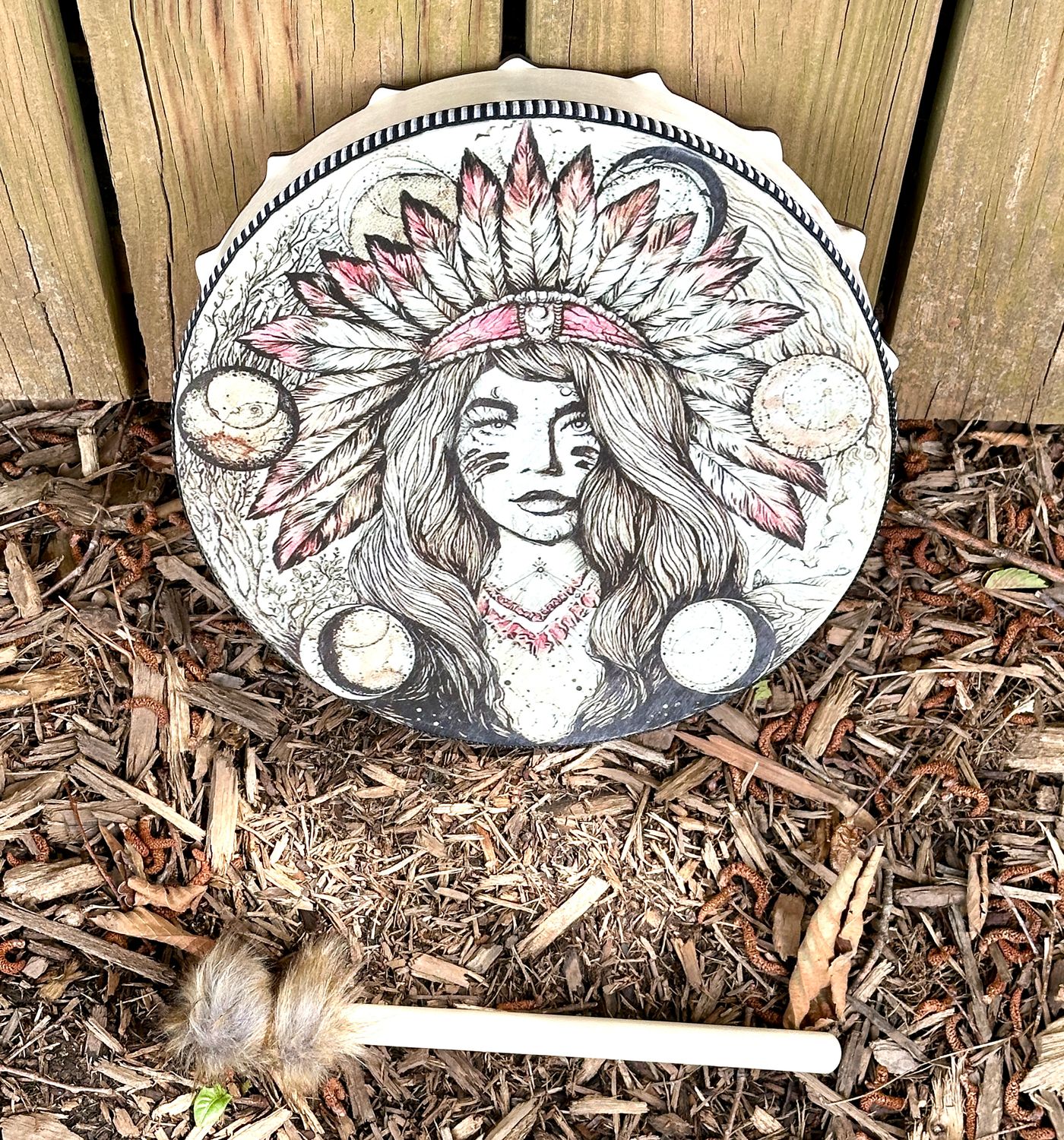 Synthetic Drum, 10" , Printed, Moon Woman