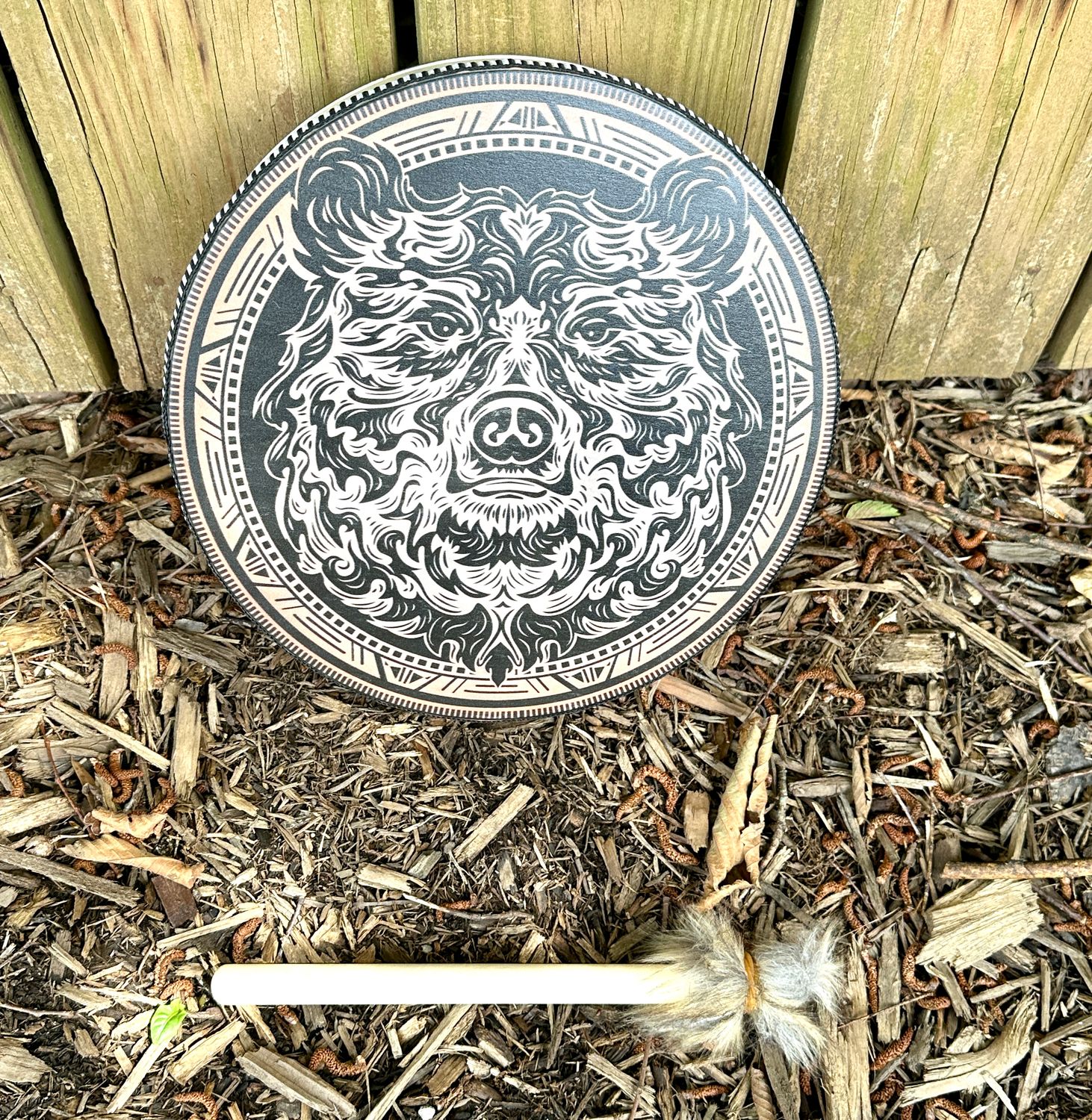 Synthetic Drum, 10" ,Printed, Bear Medicine