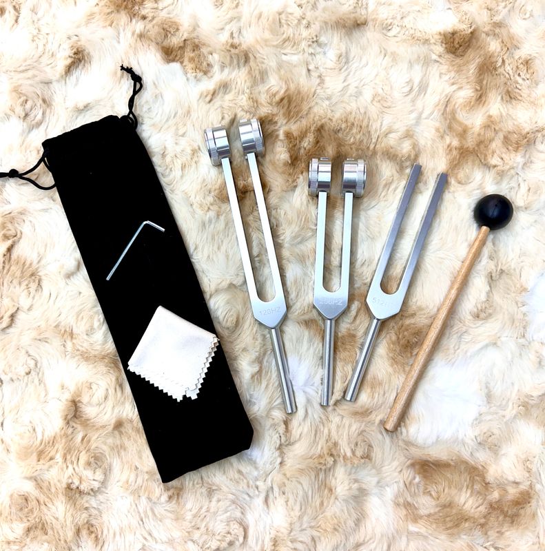 3-Piece Tuning Fork Set (128Hz, 256Hz, 512Hz)