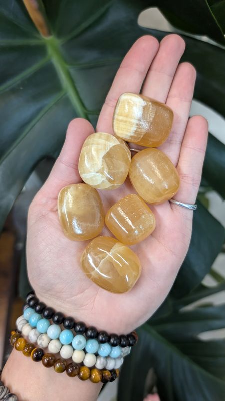 Calcite, Honey, Tumbled