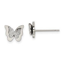 Stainless Steel Butterfly Earrings Q804144