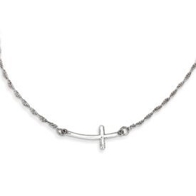Sterling East to West Cross Necklace Q6354768